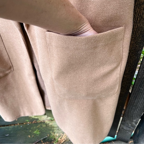 Joie Tan Josie Long Open Duster Cardigan Vest Sz L - Picture 5 of 10